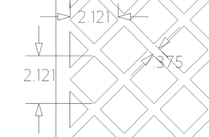 Diamonds 1.5" Cabinet Door Insert-Available in Your Size