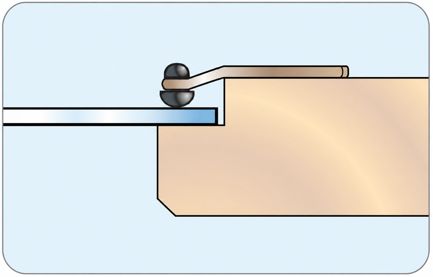 Cabinet Metal, Glass Insert Retainer Clip- Type 2