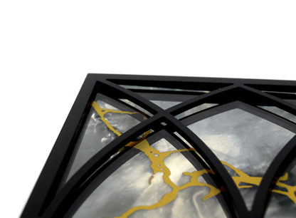 Prague Goldveined Antique Mirror Insert Backing Material- Custom Fit