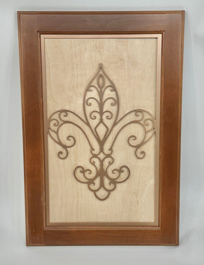Fleur-de-lis#2 Cabinet Door Insert-Available in Your Size